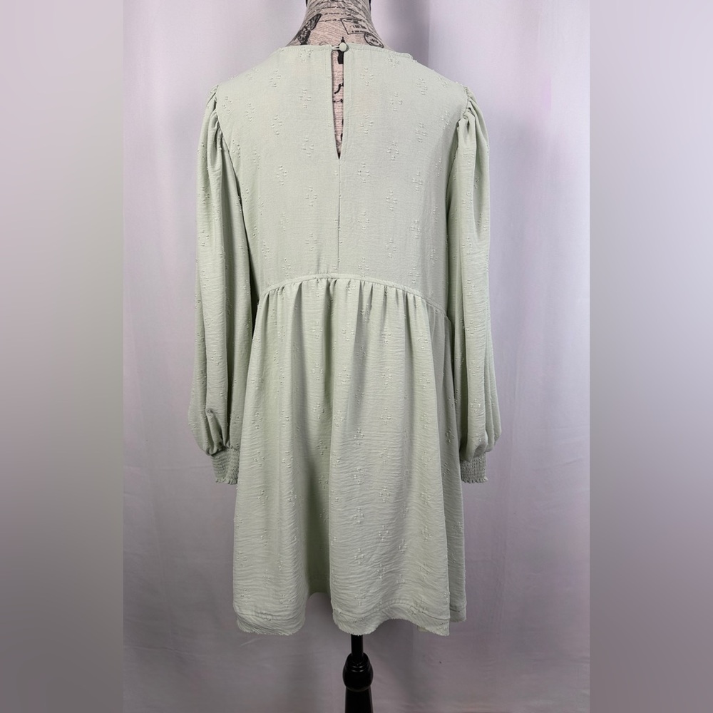 Blu Pepper Sage Green Cottagecore Babydoll Dress Boho Size L - Picture 6 of 9